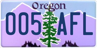 OR license plate 005AFL