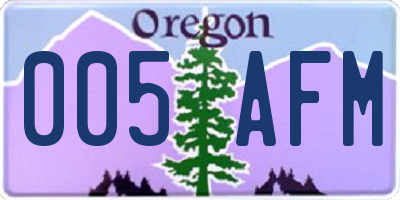 OR license plate 005AFM