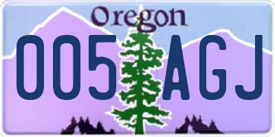 OR license plate 005AGJ