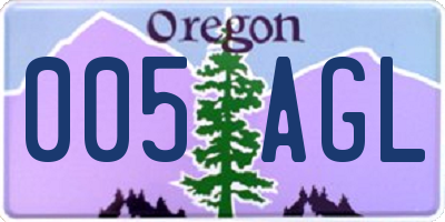 OR license plate 005AGL
