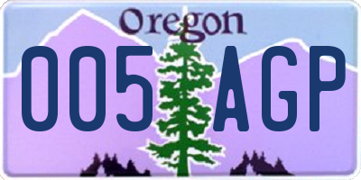OR license plate 005AGP
