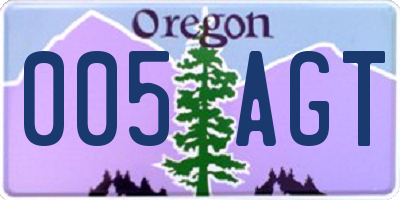 OR license plate 005AGT