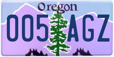 OR license plate 005AGZ