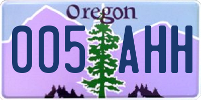 OR license plate 005AHH