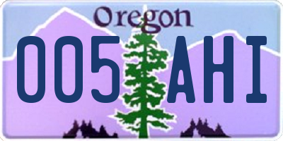 OR license plate 005AHI
