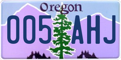 OR license plate 005AHJ