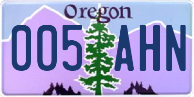 OR license plate 005AHN