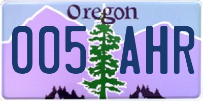 OR license plate 005AHR
