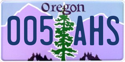 OR license plate 005AHS