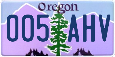 OR license plate 005AHV