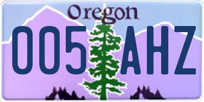 OR license plate 005AHZ