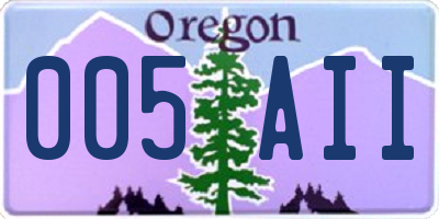 OR license plate 005AII