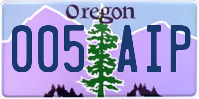OR license plate 005AIP
