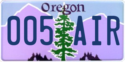 OR license plate 005AIR