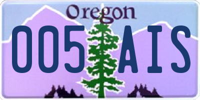 OR license plate 005AIS