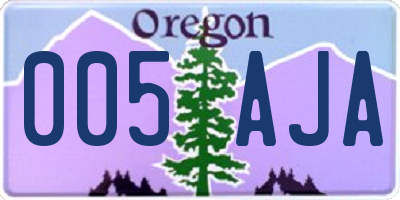 OR license plate 005AJA