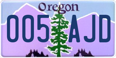 OR license plate 005AJD