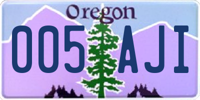 OR license plate 005AJI