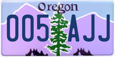 OR license plate 005AJJ