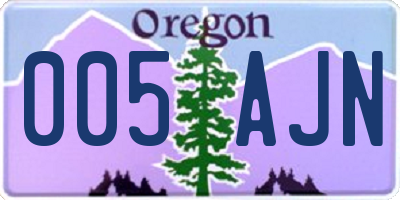 OR license plate 005AJN