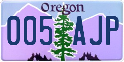 OR license plate 005AJP