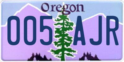OR license plate 005AJR
