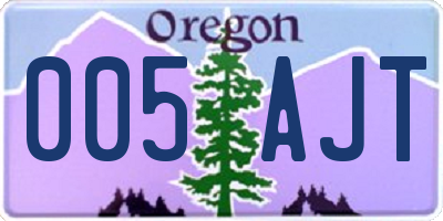 OR license plate 005AJT
