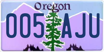 OR license plate 005AJU
