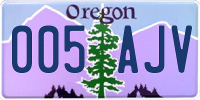 OR license plate 005AJV