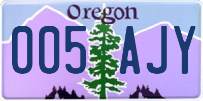OR license plate 005AJY