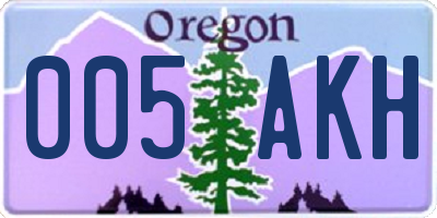 OR license plate 005AKH