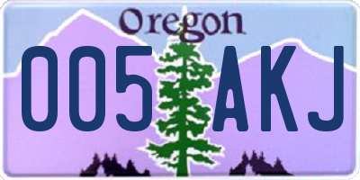 OR license plate 005AKJ