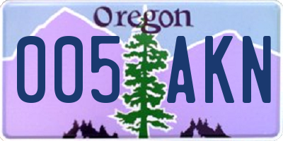 OR license plate 005AKN