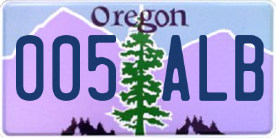 OR license plate 005ALB