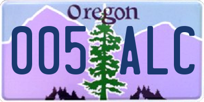 OR license plate 005ALC