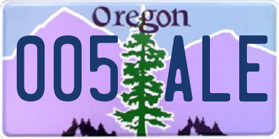 OR license plate 005ALE