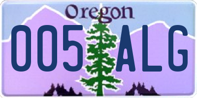 OR license plate 005ALG