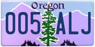 OR license plate 005ALJ