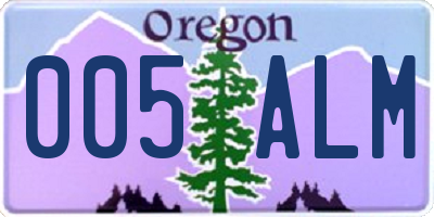 OR license plate 005ALM
