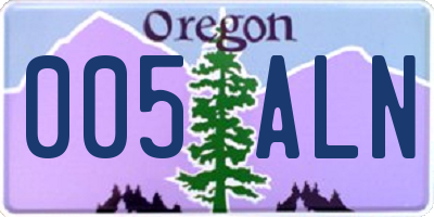 OR license plate 005ALN