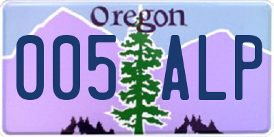 OR license plate 005ALP