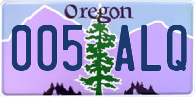 OR license plate 005ALQ