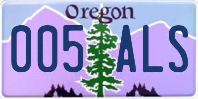 OR license plate 005ALS