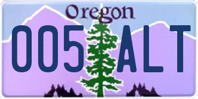 OR license plate 005ALT