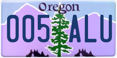 OR license plate 005ALU