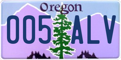 OR license plate 005ALV