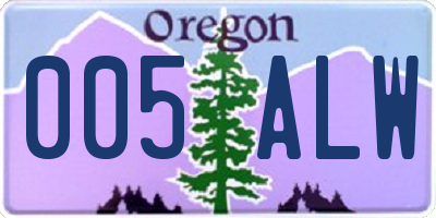 OR license plate 005ALW
