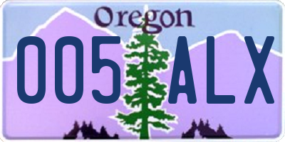 OR license plate 005ALX