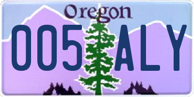 OR license plate 005ALY