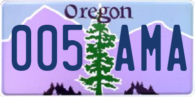 OR license plate 005AMA